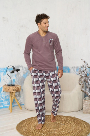 Pijamale cocolino barbati - Pijama barbati cocolino, material pufos si calduros, embody.ro