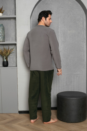 Pijama barbati cocolino polar, material fin, delicat si moale, gri 479 [1]