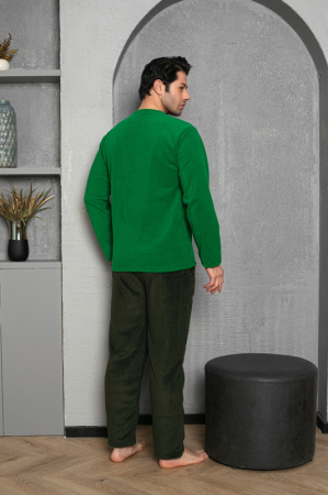 Pijama barbati cocolino polar, material fin, delicat si moale, verde 478 [1]
