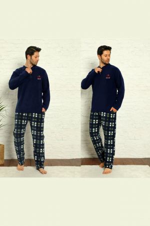 Pijama barbat, material soft polar moale si calduros, buzunare laterale, Bluemarin [3]