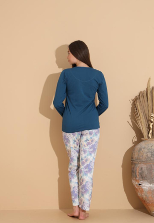 Pijama bumbac de Dama Confortabila, Set cu Bluza si Pantaloni lungi 1012 [1]