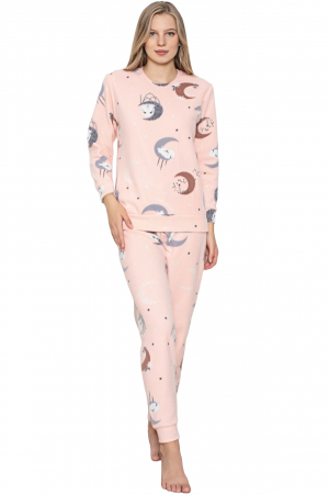 Pijama cocolino dama, imprimeu Luna, corai, embody.ro [2]