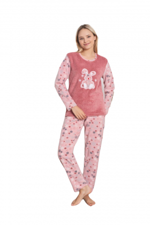 Pijama cocolino dama, imprimeu iepuras, corai 318 [1]