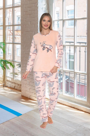 Pijama cocolino dama, imprimeu zzz, corai 310 [1]