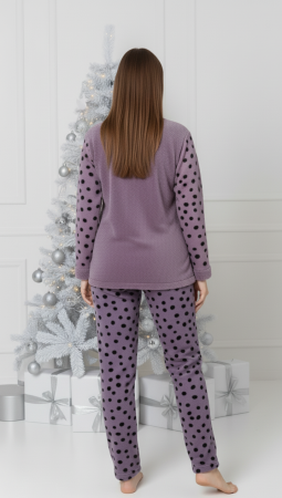 Pijama cocolino dama polar, pufoasa si calduroasa, mov 02140 cadou Craciun [1]