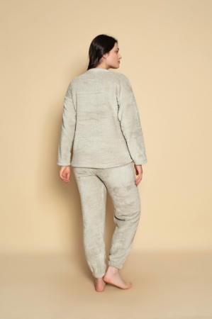 Pijama cocolino dama polar, pufoasa si calduroasa, gri 462 [2]