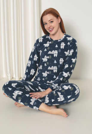Pijama cocolino dama ultra soft polar, imprimeu  ursuleti 521 [1]