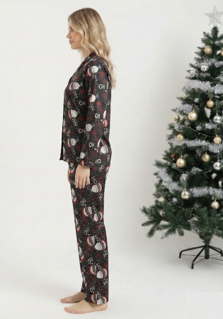 Pijama cu nasturi dama material catifea fina cadou Craciun [1]