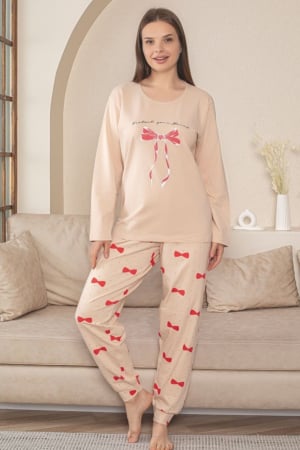 Pijamale dama bumbac - Pijama lunga dama, bumbac calitativ fin lycra, corai 5013