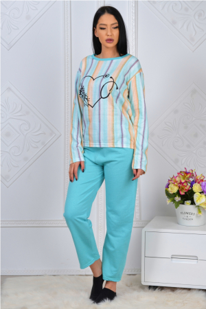 Pijama dama bumbac, confortabila, cu imprimeu Inimioara [1]