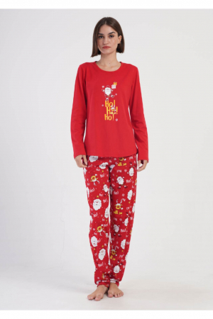 Pijamale cuplu - Pijama dama bumbac, confortabila, cu imprimeucool cat, vernil 807, embody.ro