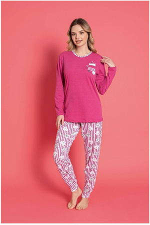 Pijamale cuplu - Pijama dama bumbac, imprimeu Love, bleumarin, embody.ro