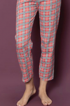 Pijama dama bumbac vatuit cu imprimeu de Craciun, Merry Christmas, rosu, embody.ro [2]