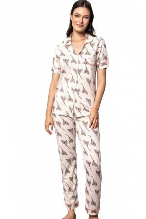 Pijama dama bumbac, confortabila, maneci scurte, imprimeu Floral [5]