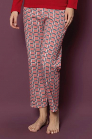 Pijama dama bumbac vatuit cu imprimeu tematica de Craciun, Merry Christmas, rosu, embody.ro [1]