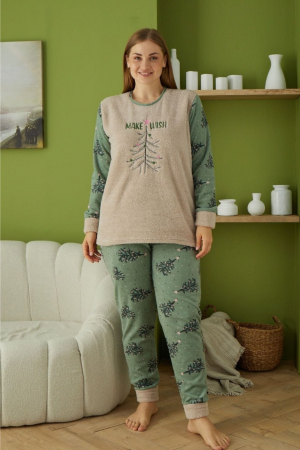 Pijama dama cocolino batal-marime mare, pufoasa si calduroasa embody.ro [0]