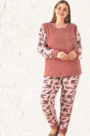 Pijama dama cocolino batal-marime mare, pufoasa si calduroasa embody.ro [2]