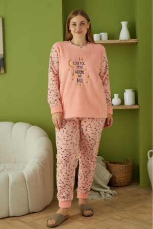 Pijamale dama marimi mari - Pijama dama cocolino batal-marime mare, pufoasa si calduroasa embody.ro