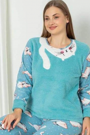 Pijama dama cocolino batal-marime mare, pufoasa si calduroasa embody.ro [1]
