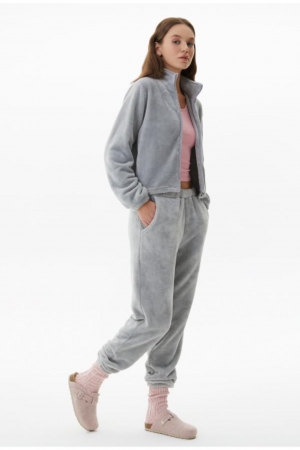 Pijama dama cocolino, material pufos si delicat, gri embody.ro [1]