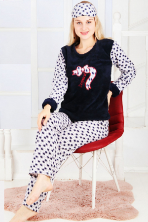 Pijama dama cocolino, pufoasa cu imprimeu Leopard [0]
