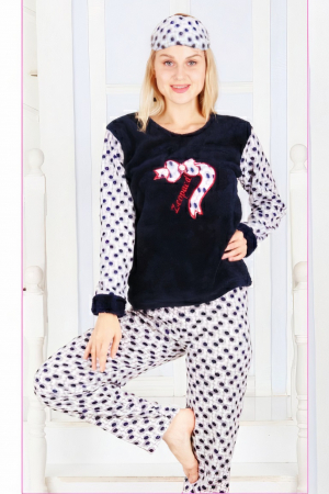 Pijama dama cocolino, pufoasa cu imprimeu Leopard [3]