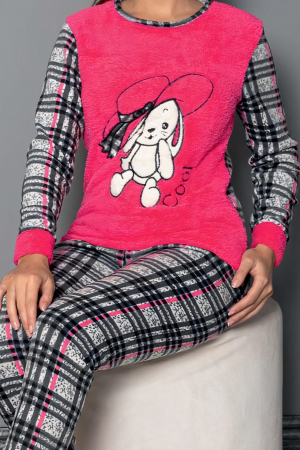 Pijama dama cocolino, pufoasa cu imprimeu Cool [3]