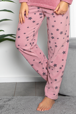 Pijama dama cocolino, pufoasa cu imprimeu Pisicuta sleep corai [2]