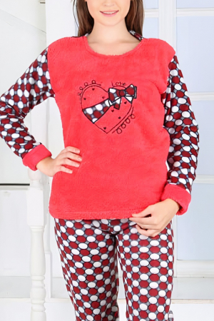 Pijama dama cocolino, pufoasa cu imprimeu Fundita love [4]