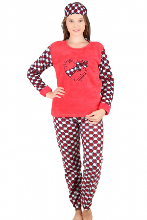 Pijama dama cocolino, pufoasa cu imprimeu Fundita love [5]