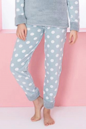 Pijama dama cocolino, pufoasa si calduroasa, imprimeu love, gri, embody.ro [1]