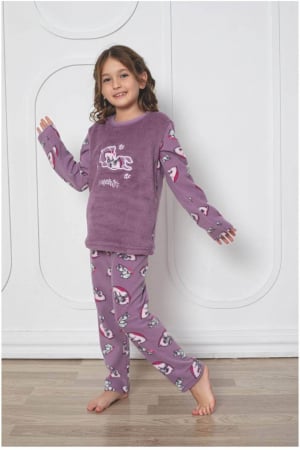 Pijamale copii - Pijama fete cocolino, pufoasa si calduroasa,embody.ro