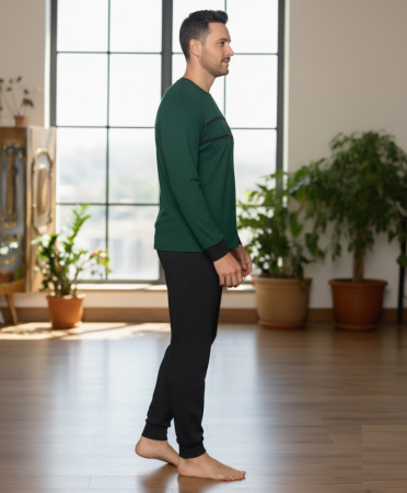 Pijama lunga bumbac interlock pentru barbati, verde 5895 [2]