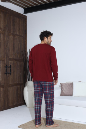 Pijama lunga bumbac pentru barbati, visiniu 70003 [2]