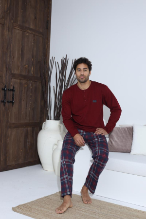 Pijama lunga bumbac pentru barbati, visiniu 70003 [3]