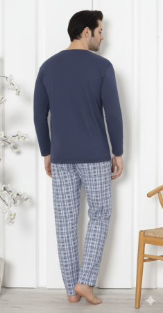 Pijama lunga bumbac pentru barbati bleumarin 15707 [1]