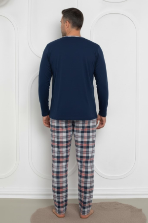 Pijama lunga bumbac pentru barbati, batal marime mare bleumarin 2658 [1]