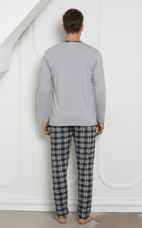 Pijama lunga bumbac pentru barbati, batal marime mare gri 833 [1]