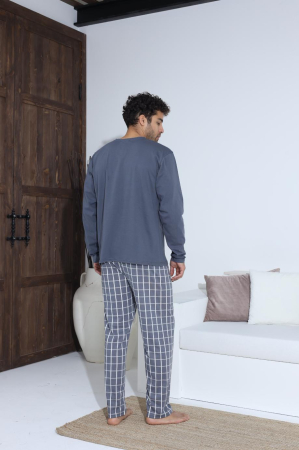 Pijama lunga bumbac pentru barbati, gri 70027 [1]