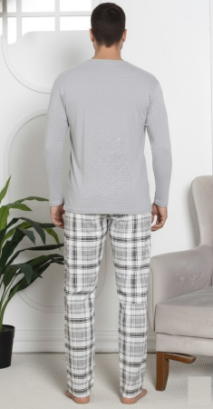 Pijama lunga bumbac vatuit pentru barbati gri 15567 [2]