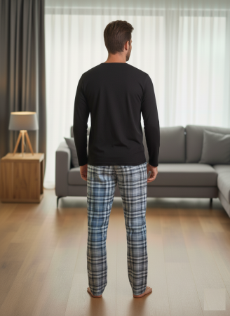 Pijama lunga bumbac pentru barbati negru 15694 [1]