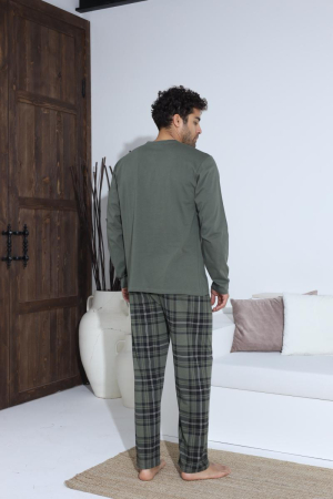 Pijama lunga bumbac pentru barbati, verde 70009 [1]