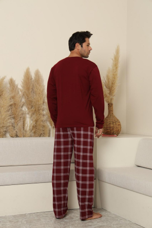 Pijama lunga bumbac pentru barbati, visiniu 70073 [2]
