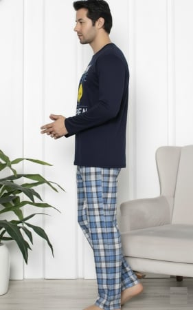 Pijama lunga bumbac vatuit pentru barbati bleumarin 15570 [2]