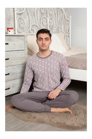 Pijama Lunga pentru Barbati din Bumbac gri 616 [1]