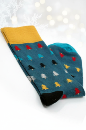 Set 1 pereche sosete lungi barbat, de Craciun, marimea universala 41-45, 41-45 EU, Multicolor