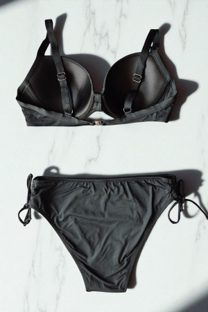 Set Costum Baie Doua piese dama cu aplicatii pe sutien, Diamond Black y9129 [3]