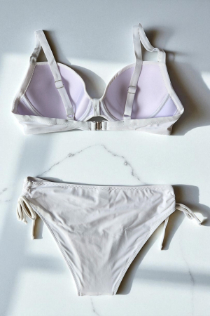 Set Costum Baie Doua piese dama cu aplicatii pe sutien, Diamond White y9129 [3]