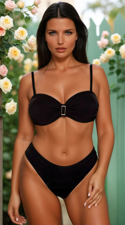 Costume de baie dama - Set Costum Baie Doua piese dama, negru lm063