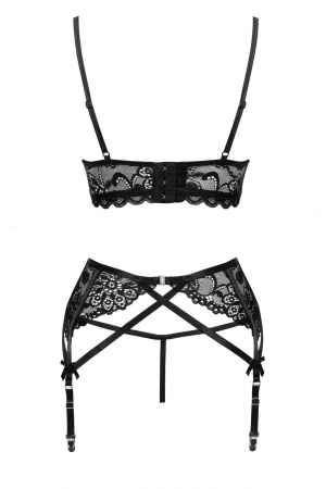 Set lenjerie sexy 2 piese, camasa de noapte stil plasa plus chilot, negru embody.ro [9]